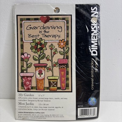 VTG Dimensions My Garden Crossstitch-New 5x7-2007  Gardening Is The Best Therapy
