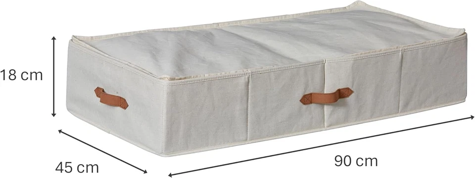 LOVE IT STORE IT Premium Contenitore Sottoletto in Tessuto Lino Cotone Con Cerni - Immagine 3 di 4