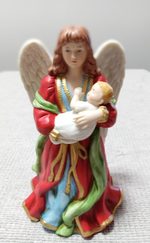 Homco Heaven's Treasures #1432 Christmas Angel Porcelain Figurine Babe in Arms