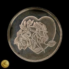 Vintage Rose & Heart Valentine 1/4oz .999 Fine Silver Round -E815