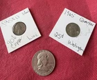 1963 Silver Ben Franklin Half Dollar LOT 1958D Wheat Penny 1965  Quarter USA HTF