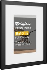 8x10 Black Picture Frame,8 x 10 Picture Frame Display Pictures 5x7 with Mat or 8