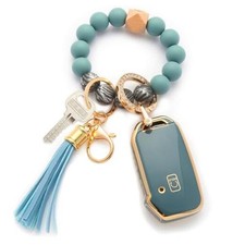 for Kia Wristlet Key fob Cover,Soft TPU Key Shell Blue