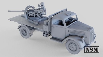 NSM Opel Blitz With 20mm Flak 38. 28mm For Bolt Action