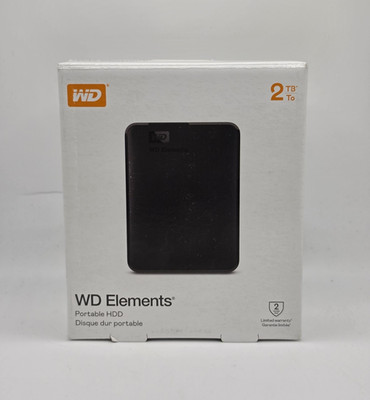 WD Elements 2TB Portable External Hard Drive Black USB 3.0 HDD WDBU6Y0020BBK
