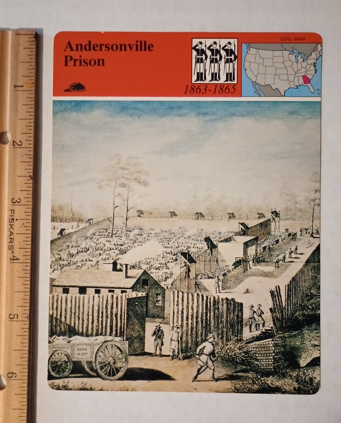 1979 Panarizon Andersonville Prison Civil War History Collectible Large Card