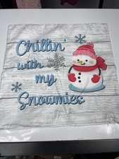 4PCS 18" XmasThrow Pillow Covers Snowman Pillowcases Ultra-Soft Plush Fabric