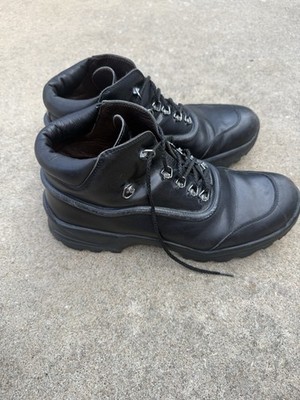 Vintage 90s Versace Black Leather Boots Made In Italy