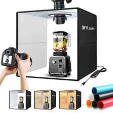 DIYLooks 16x16x16 Inch Portable Folding Photo Studio Box, Black 16inch, black