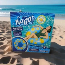 NEW Adult Pool Float Lemon Scented Swim Ring River Floating Tube Blue Cute 