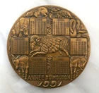 BRONZE MEDAL SIGNED Y.OSHIO - YEAR OF THE SHEEP CHINESE CALENDAR 1991