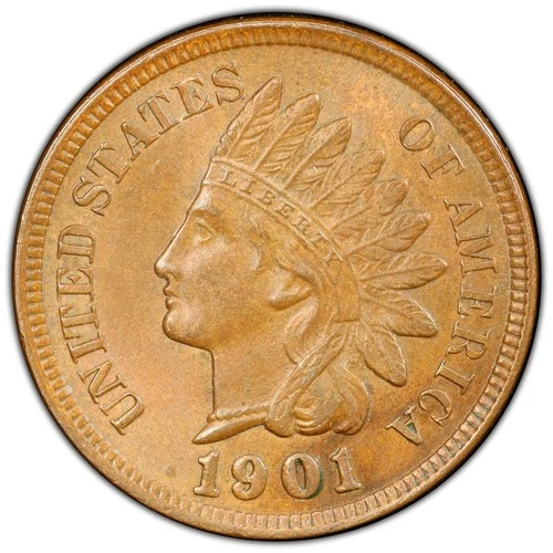 1901 1c Indian Head Cent - PCGS MS 64 BN