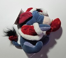 EEYORE as SANTA Mini Bean Bag Plush Disney Store EUC Winnie Pooh CHRISTMAS
