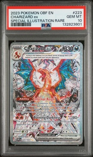 2023 POKEMON OBF EN-OBSIDIAN FLAMES #223 CHARIZARD EX PSA 10