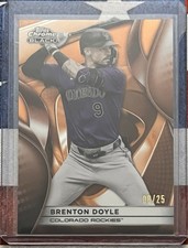 2025 TOPPS CHROME BLACK #57 BRENTON DOYLE 08/25 ORANGE REFRACTOR ROCKIES