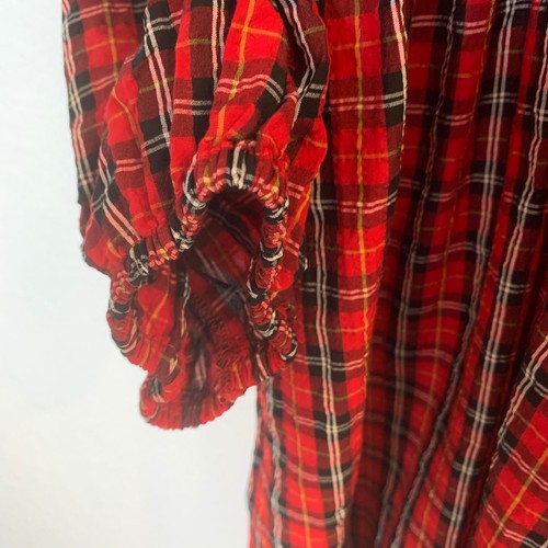 Vestido Babydoll Old Navy para mujer 2X rojo Royal Stewart tartán ajustado manga larga - Imagen 6 de 9