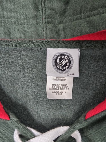 minnesota wild hoodie mens 2 XL green red NHL hockey gear - Picture 5 of 13