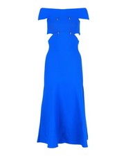 Alexander McQueen Womens Off-The-Shoulder Sliced Midi Dress
