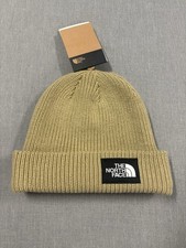 The North Face Unisex Salty Lined Beanie Khaki Stone One Size Cuffed Knit NWT