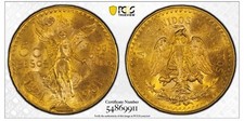 MEXICO 1931 50 PESO GOLD PCGS MS64 1.2057 OZ 3475.74 per troy oz