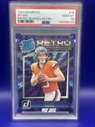 Bo Nix RC 2024 Donruss Rated Rookie Retro #19 Broncos Graded PSA 10 Gem Mint!