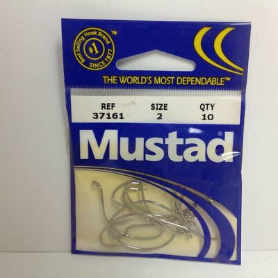 Mustad Wide Gap Swimbait Fishing Hooks 37161 Nickel Plated Size 2