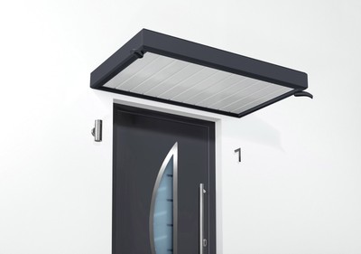 Gutta Vordach Rechteckvordach NM weiß 200 x 90 x 14 cm anthrazit