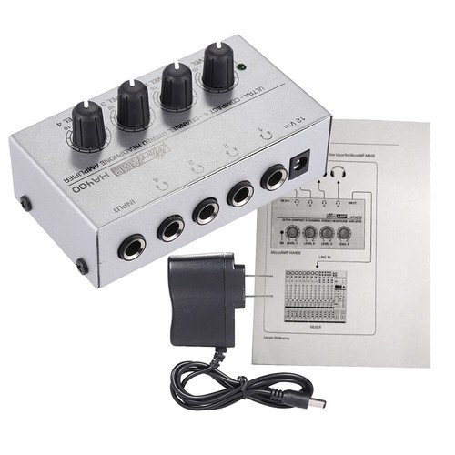 HA400 Mini 4 Channels Mini Audio Stereo Headphone Amplifier w/Power Adapter C8B5 - Picture 6 of 7