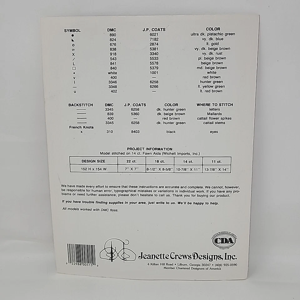 Jeanette Crews Designs Quackabet Duck Theme Alphabet Cross Stitch Pattern #122 - Image 3 of 3