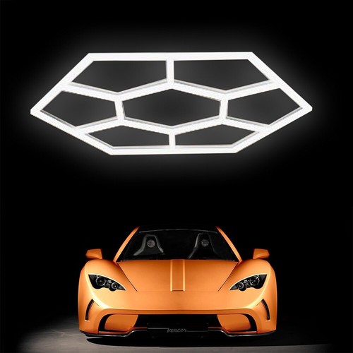 Hexagon Garage LED-Leuchte, 447W, 49170 Lumen, Wabenbeleuchtung 6500k weiß - Picture 4 of 14