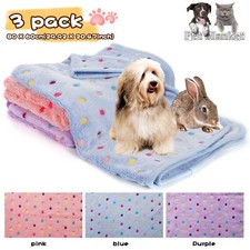 3 Packs Small Puppy Dog Fannel Blankets Soft Pet Bed Cover Cushions Small Animal