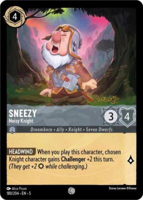 1x Sneezy - Noisy Knight NM Eng Lorcana - Shimmering Skies