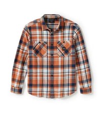 Harley-Davidson Hemd Eagle Plaid, Braun/Orange, Baumwolle, Gr. S-3XL