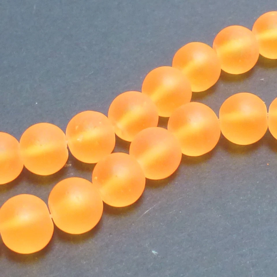 Glasperlen Frost rund ca. 7,5 mm orange ca. 110 Perlen Spacer nenad-design S83 - Bild 3 von 4