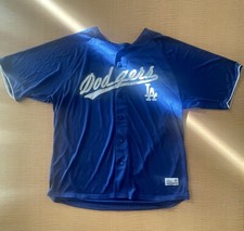 Los Angeles Dodgers Adult XL Blue Buttondown Logo MLB Dynasty Baseball Jersey