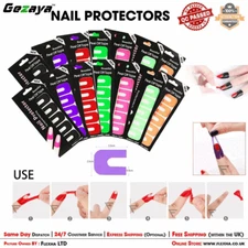 Nail Polish Alignment Protector Peel Off Finger U-shaped Guard Manicure Cover UK