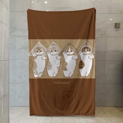 Mofusand Towel Blanket Cute Cartoon Bedding Soft Throw Relaxing At Home Blanket - Picture 15 of 41