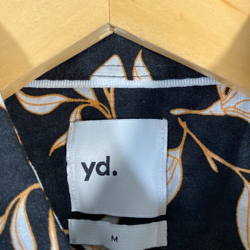 YD Shirt Mens M Black Button Up Hawaiian Cuba Linen Office City Career NEW Z181 - Picture 4 of 11