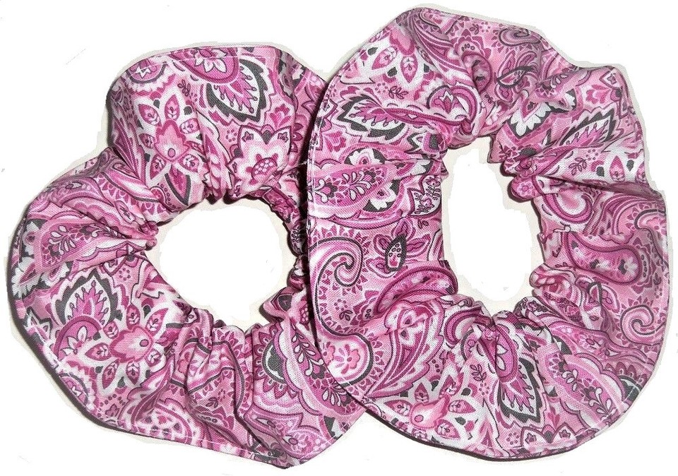 Hair Scrunchie Bandana Western Print Paisley Red Blue Pink Scrunchies ...
