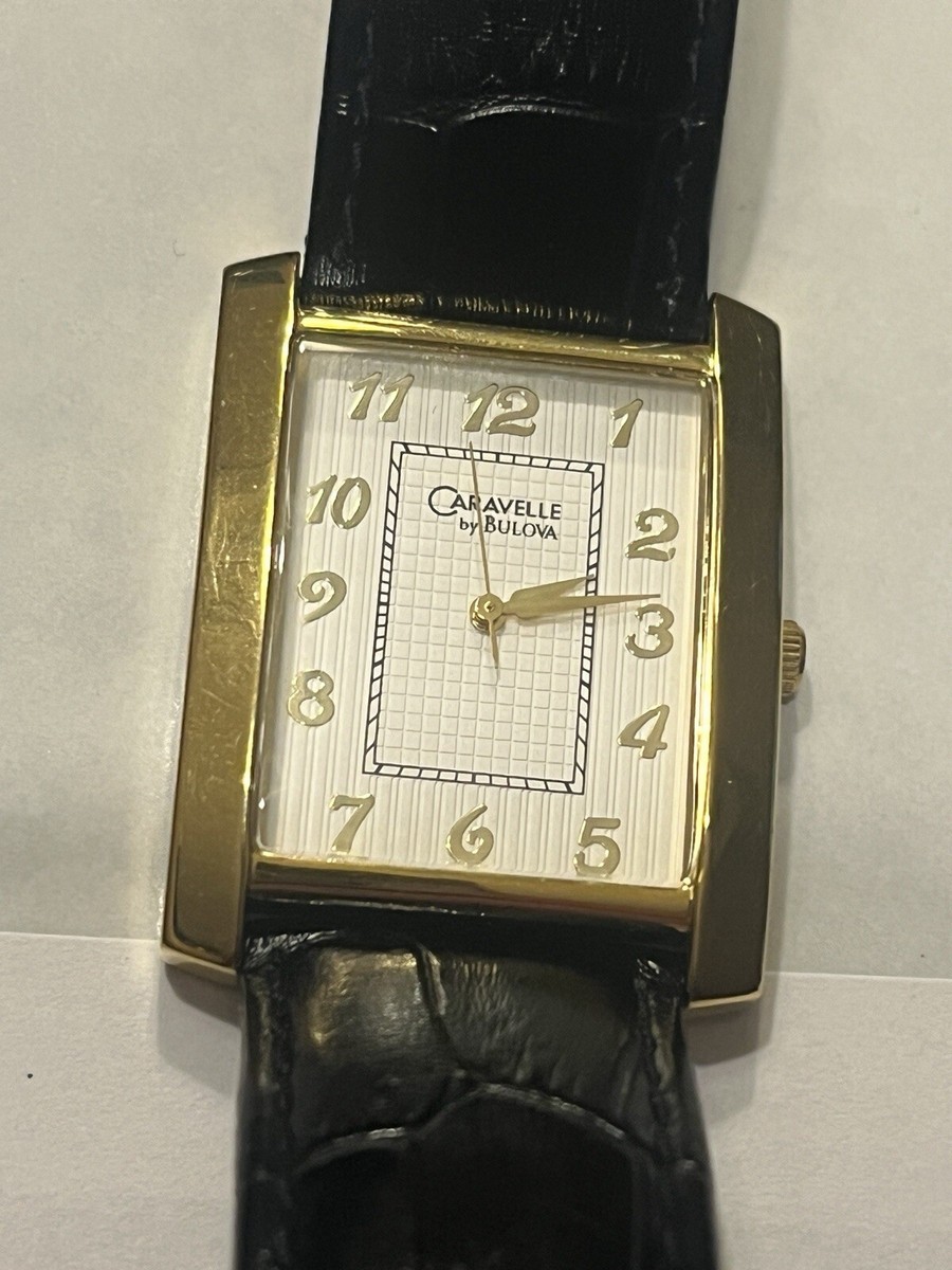 RARE Caravelle by Bulova Genuine Leather Strap Watch C935126 NEW
