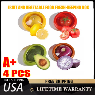 4X Fruit And Vegetable Food Fresh-Keeping Box,Avocado Keeper Onion Storager