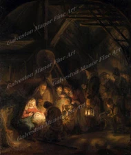 Worship of the Shepherds by Rembrandt  Giclee Print Paper or Canvas  ships free
