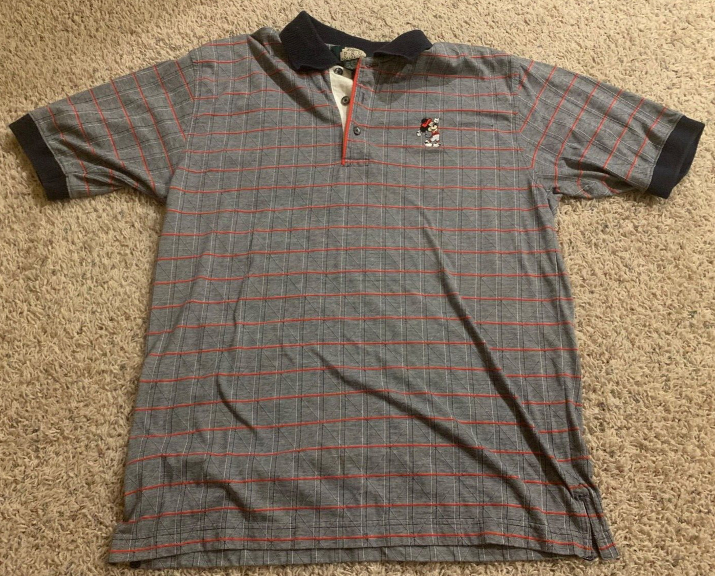 Disney Pro Collection Golf Polo Shirt Mens Large Gray… Gem