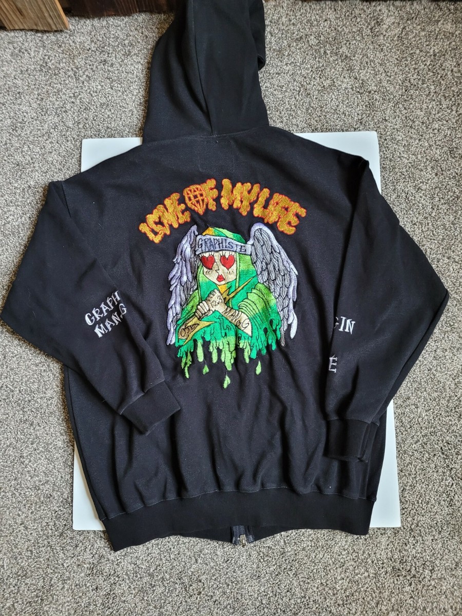 [GRAVER]24FW★韓国人気★BEAR HEART EMBROIDERY HOODIE RARE! LOVE OF MY LIFE Man.G Graphiste Embroidered Hoodie