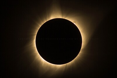 Total Solar Eclipse Photography Print: Nebraska Sun Flares Moon Science Photo