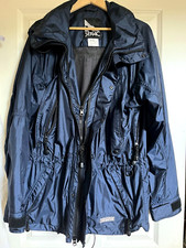 Vintage Serac Jacket Navy- Blue Nylon Weather- Proof Coat Size: M