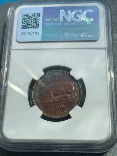 Rare 1928 Ireland 1/2 Penny NGC Proof Details. Mintage 6001 only! KM 8