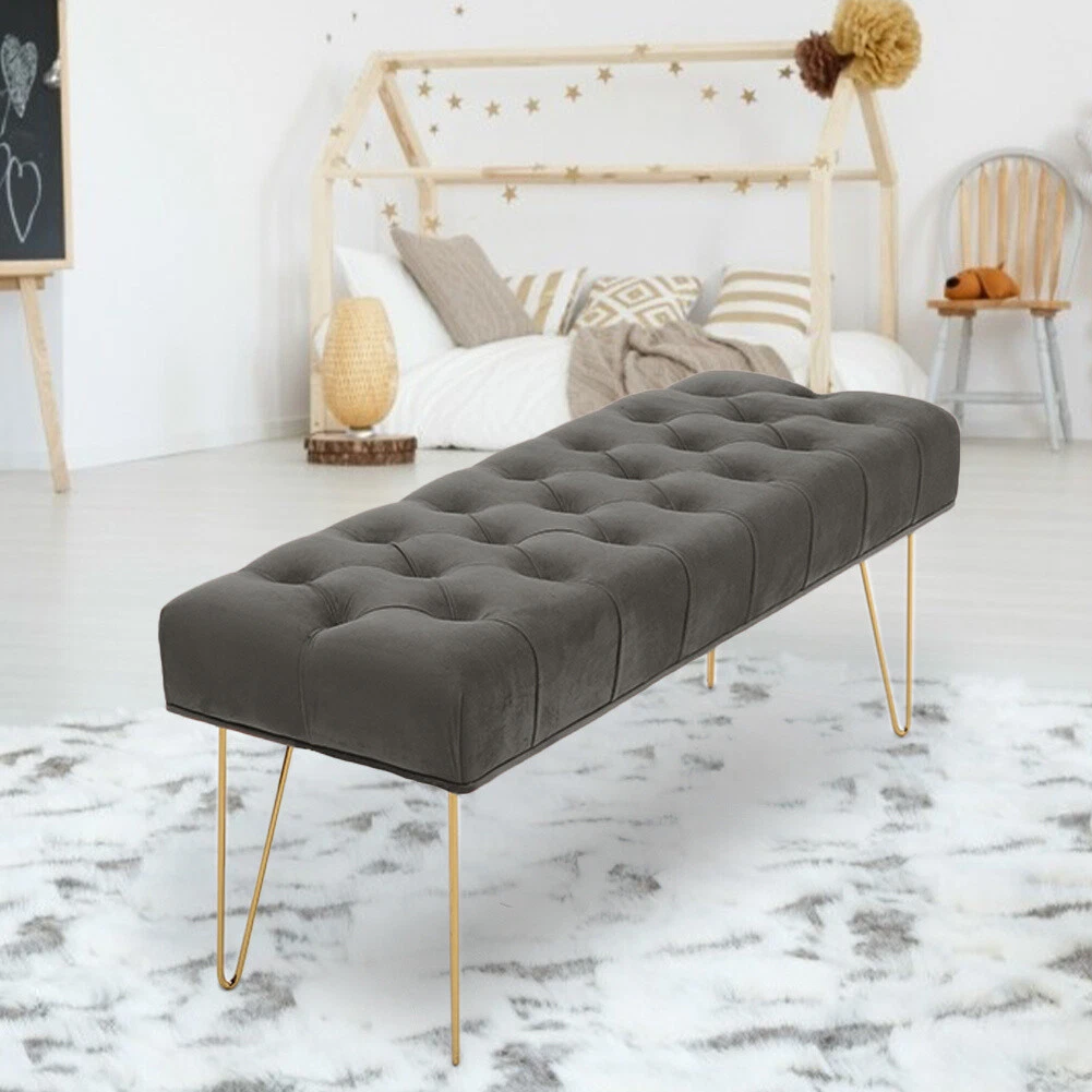 Upholstered velvet bench online