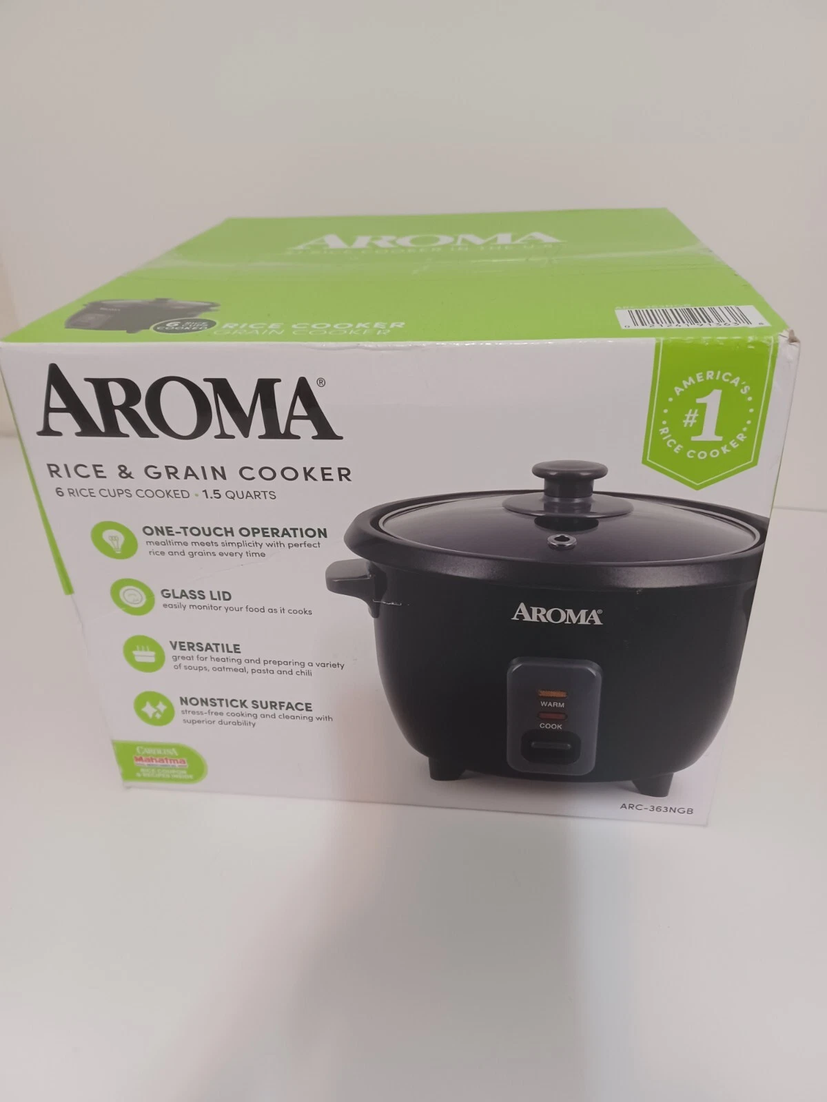 Aroma ARC-363NGB 6-Cup Pot-Style Rice Cooker - White Item#1144