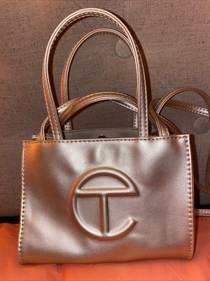small gold telfar bolsa
